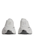 Dolce & Gabbana White Silver DAYMASTER Leather Sneakers Shoes