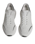 Dolce & Gabbana White Silver DAYMASTER Leather Sneakers Shoes