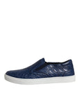 Dolce & Gabbana Blue Croc Exotic Leather Men Sneakers Shoes