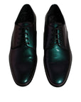 Dolce & Gabbana Peacock Patent Leather Derby Men Dress Shoes