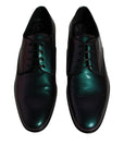 Dolce & Gabbana Peacock Patent Leather Derby Men Dress Shoes