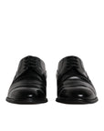 Dolce & Gabbana Black Leather Derby Formal Men Dress Shoes