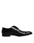 Dolce & Gabbana Black Leather Derby Formal Men Dress Shoes