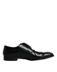 Dolce & Gabbana Black Leather Derby Formal Men Dress Shoes