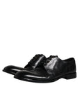 Dolce & Gabbana Black Leather Derby Formal Men Dress Shoes