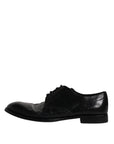 Dolce & Gabbana Black Leather Derby Formal Men Dress Shoes