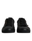 Dolce & Gabbana Black Leather London Heart Men Sneakers Shoes