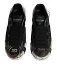 Dolce & Gabbana Black White Portofino Low Top Sneakers Shoes