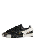 Dolce & Gabbana Black White Portofino Low Top Sneakers Shoes