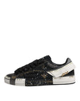 Dolce & Gabbana Black White Portofino Low Top Sneakers Shoes