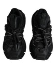 Dolce & Gabbana Black Low Top Space Lace Up Sneakers Shoes