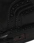 Dolce & Gabbana Black Leather Derby Wingtip Formal Shoes