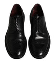 Dolce & Gabbana Black Leather Derby Wingtip Formal Shoes