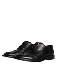 Dolce & Gabbana Black Leather Derby Wingtip Formal Shoes