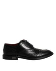 Dolce & Gabbana Black Leather Derby Wingtip Formal Shoes