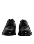 Dolce & Gabbana Black Leather Derby Wingtip Formal Shoes
