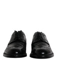 Dolce & Gabbana Black Leather Derby Wingtip Formal Shoes