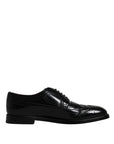 Dolce & Gabbana Black Leather Derby Wingtip Formal Shoes