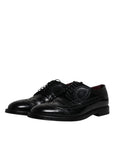 Dolce & Gabbana Black Leather Derby Wingtip Formal Shoes