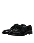 Dolce & Gabbana Black Leather Derby Wingtip Formal Shoes