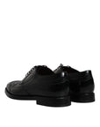 Dolce & Gabbana Black Leather Derby Wingtip Formal Shoes