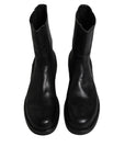 Dolce & Gabbana Black Horse Leather Mid Calf Boots Shoes