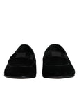 Dolce & Gabbana Black Velvet Loafers Formal Men Dress Shoes