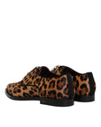 Dolce & Gabbana Brown Leopard Derby Formal Men Dress Shoes
