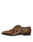 Dolce & Gabbana Brown Leopard Derby Formal Men Dress Shoes