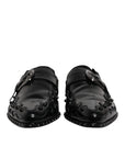Dolce & Gabbana Black Embellished Derby Monk Strap Shoes