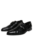 Dolce & Gabbana Black Embellished Derby Monk Strap Shoes