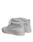 Dolce & Gabbana White Leather Mid Top Men Sneakers Shoes