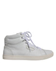 Dolce & Gabbana White Leather Mid Top Men Sneakers Shoes