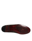 Dolce & Gabbana Gold Jacquard Flats Men Loafers Dress Shoes