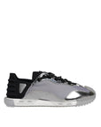 Dolce & Gabbana Silver Black Nylon NS1 Low Top Sneakers Shoes