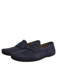 Dolce & Gabbana Blue Calf Leather Slip On Men Moccasin Shoes