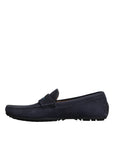 Dolce & Gabbana Blue Calf Leather Slip On Men Moccasin Shoes