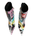 Dolce & Gabbana Multicolor Graffiti Keira Mid Calf Boots Shoes