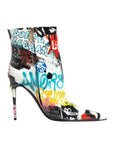 Dolce & Gabbana Multicolor Graffiti Keira Mid Calf Boots Shoes