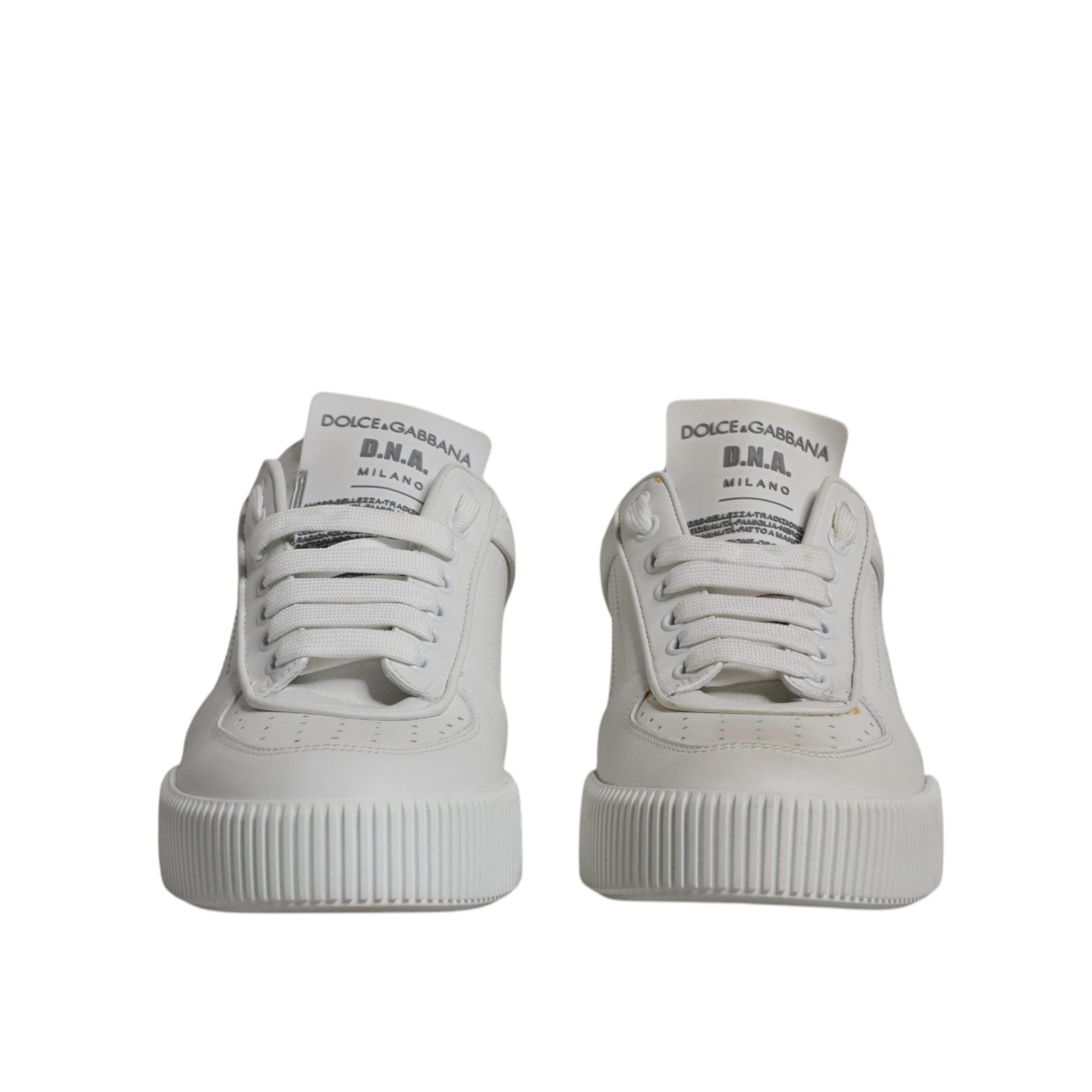 Dolce & Gabbana White Miami Leather Low Top Sneakers Shoes