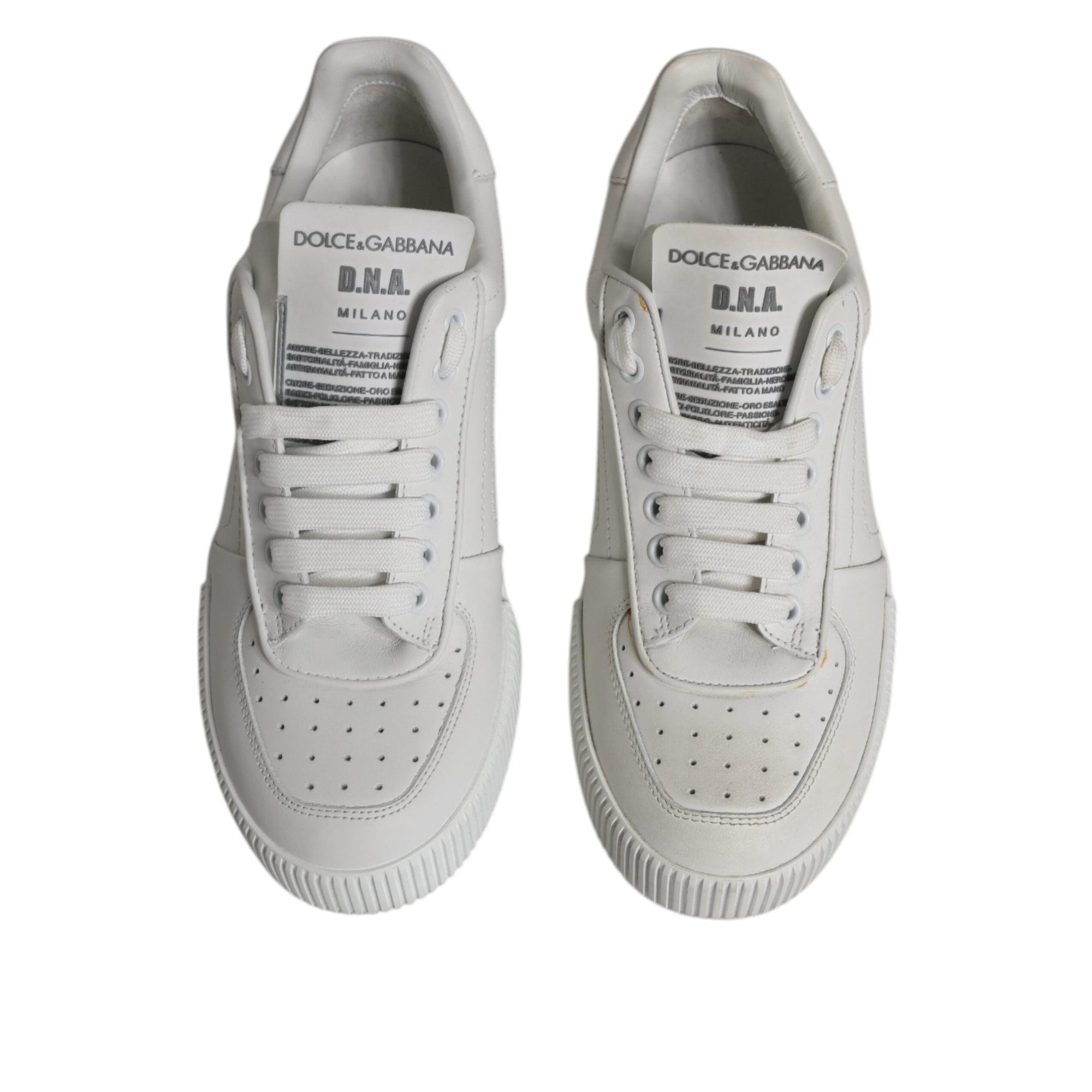 Dolce & Gabbana White Miami Leather Low Top Sneakers Shoes