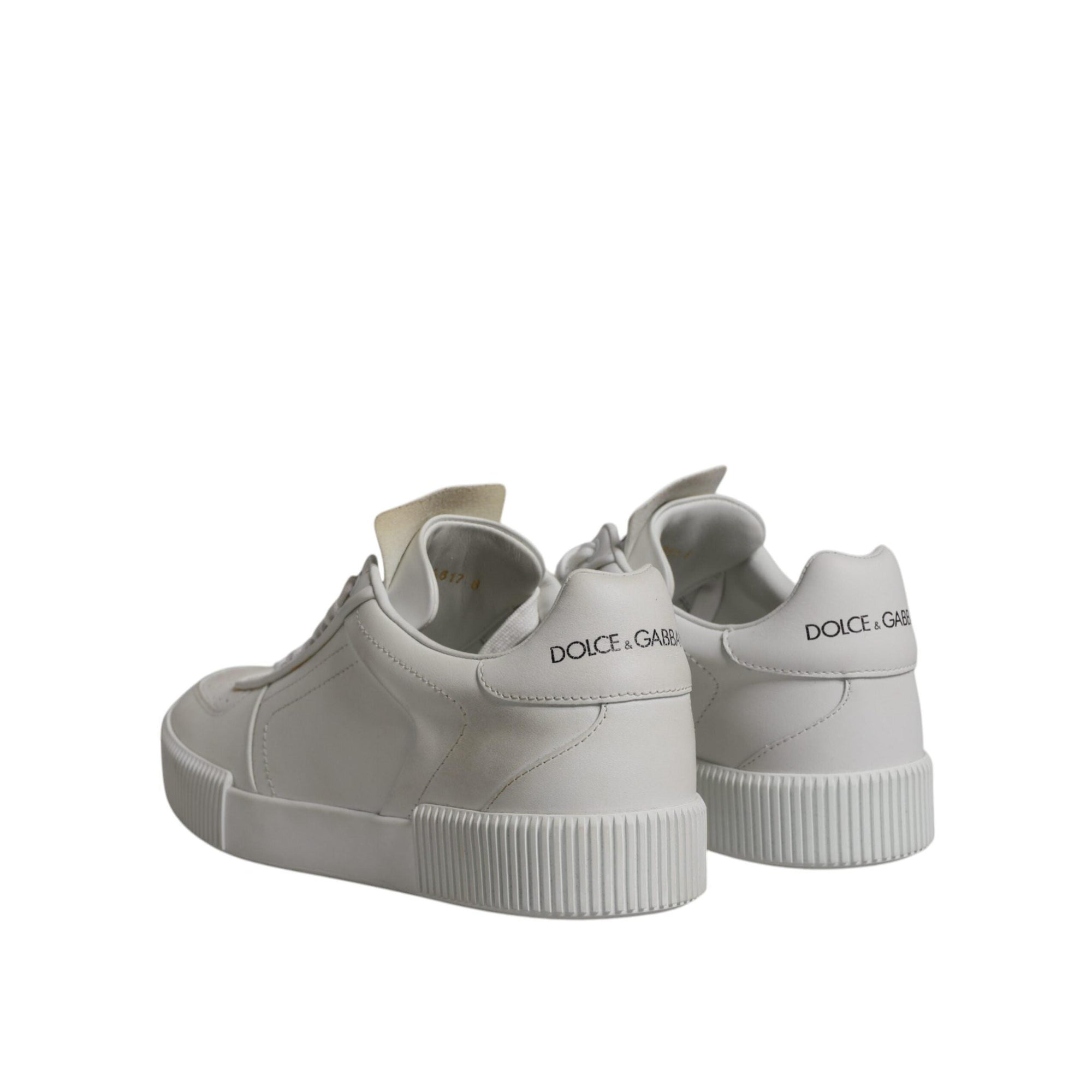 Dolce & Gabbana White Miami Leather Low Top Sneakers Shoes
