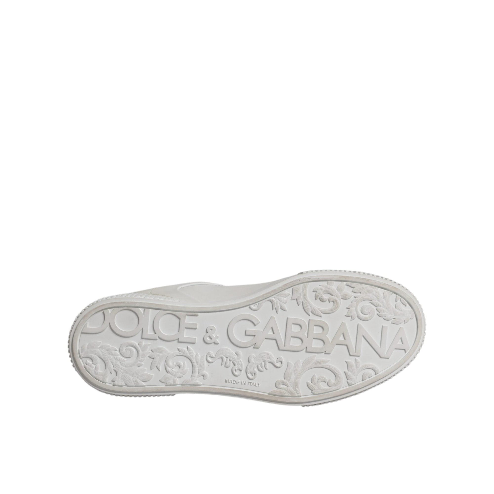 Dolce & Gabbana White Miami Leather Low Top Sneakers Shoes