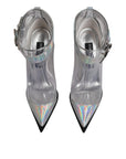 Dolce & Gabbana Silver Iridescent Pointed Short Boots Shoes