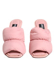 Dolce & Gabbana Pink Quilted DG Heel Slide Sandals Shoes