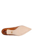 Dolce & Gabbana Brown Leather Kitten Heels Pumps Shoes