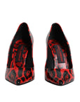 Dolce & Gabbana Red Leopard Leather Stiletto High Heels Pumps Shoes