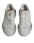 Dolce & Gabbana White Silver Daymaster Low Top Sneakers Shoes