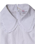 Valentino White Cotton Short Sleeves Collared Blouse Top