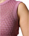 Dolce & Gabbana Pink Mesh See Through Sleeveless Tank Top
